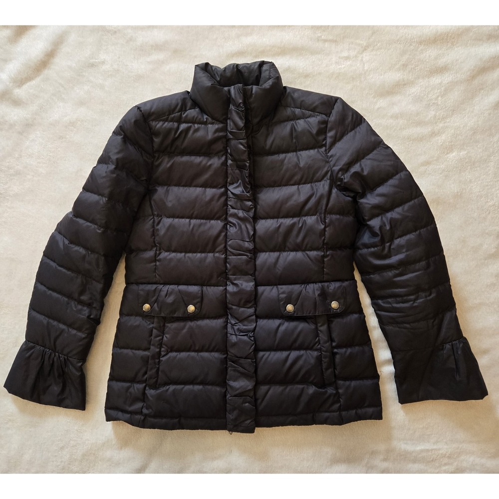 EUC Brooks Brothers Puffer Coat Women's Size 6 Dark Navy/Black Packable‎ Nice!